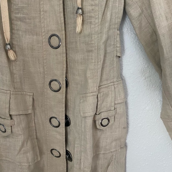 Well-worn Linen Army Trench by Free People - Picture 3 of 8